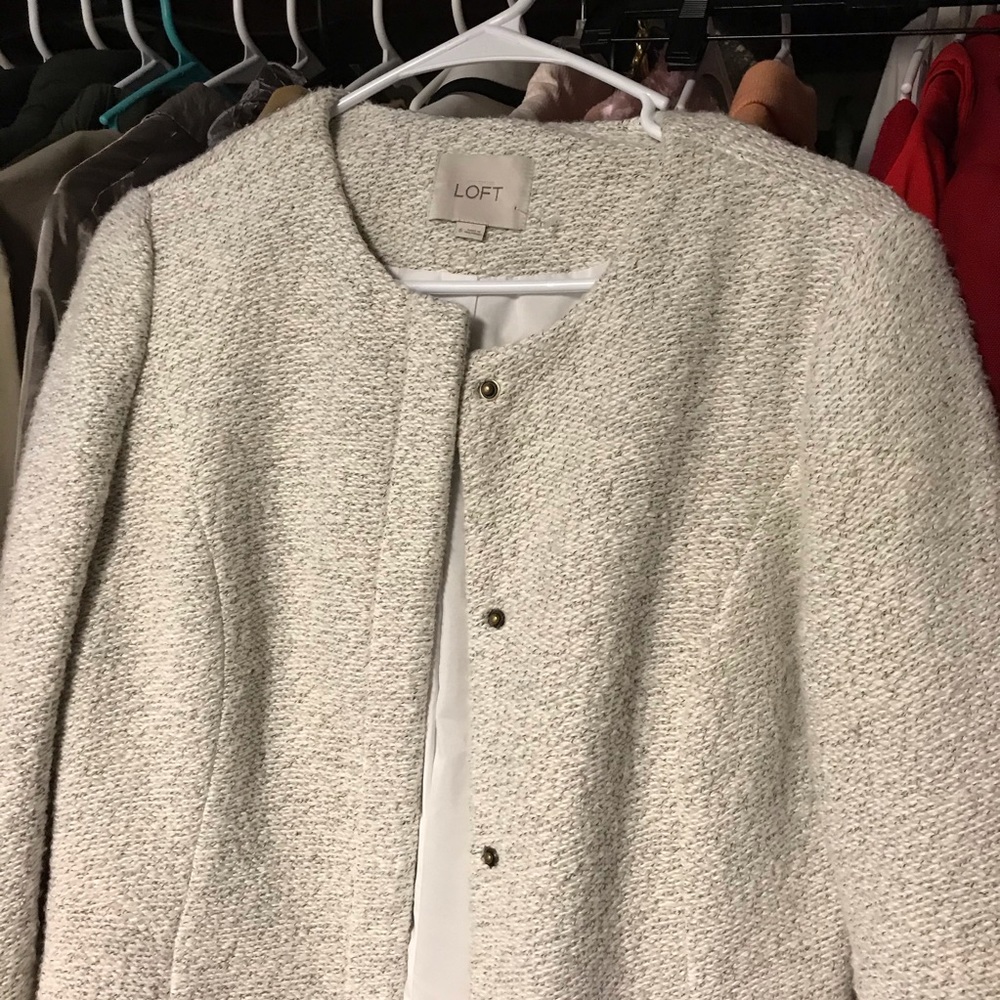Loft Textured Snap Button Jacket Size 6 - image 2